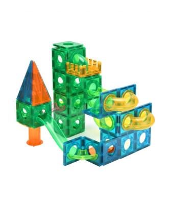 China Educational YQ ABS Kid Game Maze Building Block 160pcs Marble Race Magnetic Tiles Colorful Connecting Building Set for sale