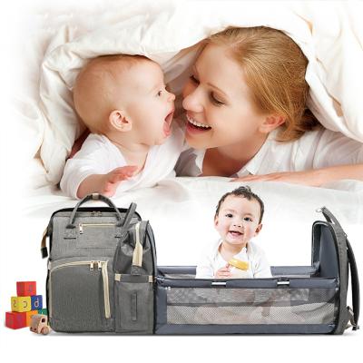 China Multifunctional Purpose Diaper Bag Backpack with Station Baby Changing Bag with USB Charging Port for Mom Dad for sale