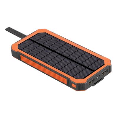 China Solar Panel Charging Led Dual Light USB Charger 15000mah Mobile Portable Universal Solar Power Bank For iPhone for sale