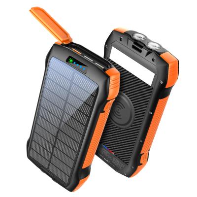 China New Arrival 2021 Fast Charging Support Portable IP67 Waterproof 33600mAh PD20W and Qi 10W Wireless Solar Charger Power Bank for sale