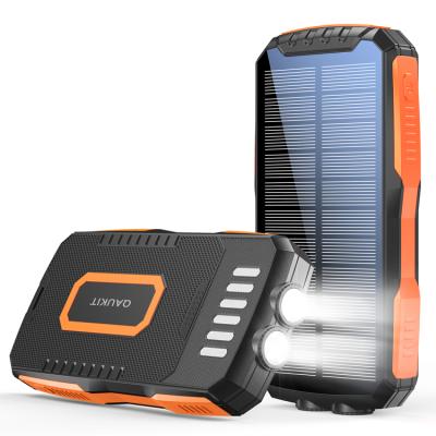 China IPX5 Fast Charger Portable Solar Waterproof Outdoor Travel Qaukit Brand Support Qi Wireless Solar Power Bank for sale