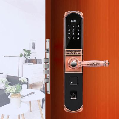 China New Design 304 Stainless Steel Deadbolt Professional Biometric Fingerprint Function Door Lock Electronic Door Lock Card Reader for sale