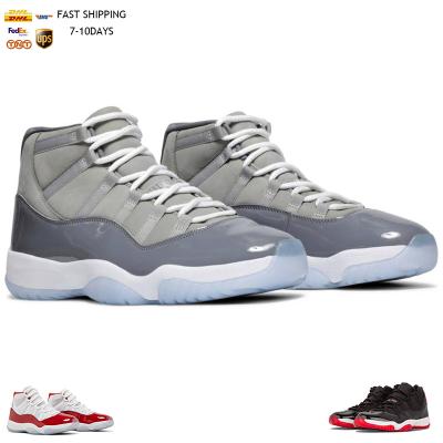 China Running Cool Shoes High Quality Rubber Sports Jumpman 11s Gray Concord Men Designer Sneakers Genuine Leather Mens Basketball Shoes X OG for sale