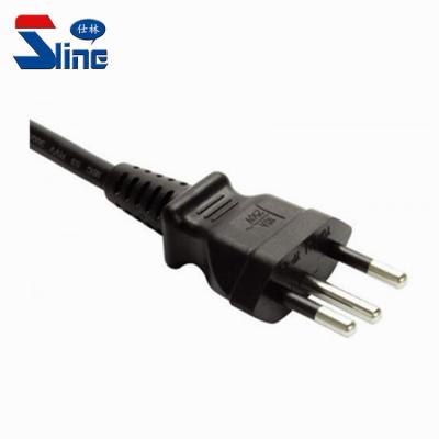 China Home Appliance Brazil 3 Pin Power Cord Plug With Brazilian Mains Cable INMETRO/UC Certification 10A 250V for sale