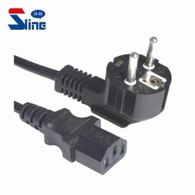 China Household Appliance CEE7/7 Schuko European Angled Power Cord Plug To IEC 320 C13 Mains Cable Leads With Euro Europe German EU Approval for sale