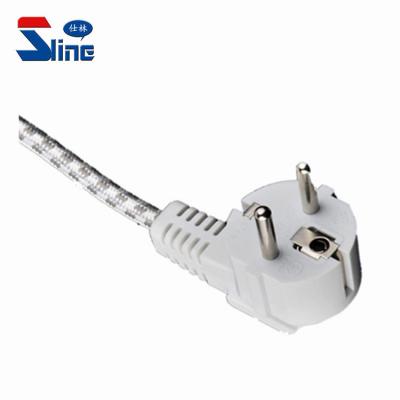 China Home Appliance Indonesia Schuko Power Cord Plug H03RT-H Spare Braid Cable With Indonesian SNI Certificate 16A 250V for sale