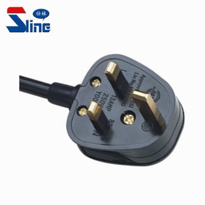 China Home Appliance BS1363 Standard British and UK Fused Re-wirable 3 Pin Power Cord Plug With Mains Lead Wire England ASTA Certification for sale