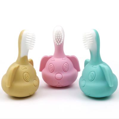 China Wholesale Shape Toy Dog Chewing Toy Silicone Baby Teether Hanging Toothbrush Soft Custom Made Food Grade BPA Free for sale