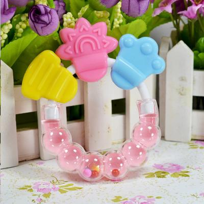 China Silicone+PP Baby Teether Necklace Silicone Teether With Rattle Toys Teething Baby Care Product for sale