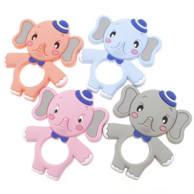 China Elephant soft bpa free silicone teether baby teether pendants food grade jewelry teether toy for sale