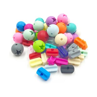 China Baby Toy Silicone Color Heart Shape Round Soft Bead-Silicone Teething Loose Beads For DIY Necklace-BPA FREE Teether Loose Beads for sale