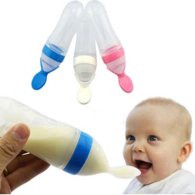 China Baby Feeding Products Newborn Toddler Silica Gel Bottle Feeder Baby Training Infant Infant Rice Cereal Spoon Squeeze Bottle for sale