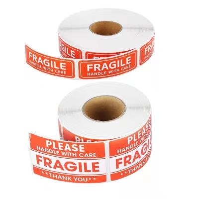 China Barcode Fragile Handle With Care Warning Sticker For Packing Thank You Shipping Fragile Label for sale