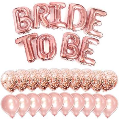 China Wedding 29 Pcs BRIDE TO BE Balloons Rose Gold 16