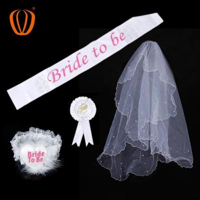 China Bridal Party Decoration Shower Sash Veil Bride To Be Set Decoration For Bachelor Party Supplies for sale