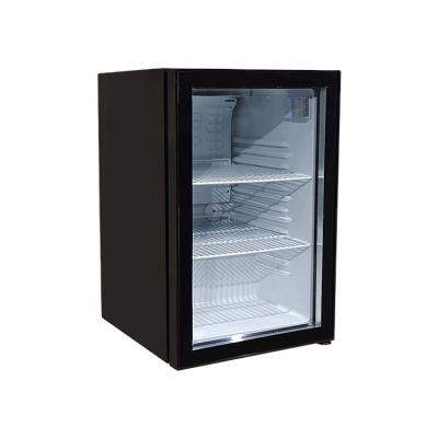 China COMPRESSOR 68L SC68E Glass Door Cooler Glass Beverage Cooler Commercial Door Display Fridge for sale