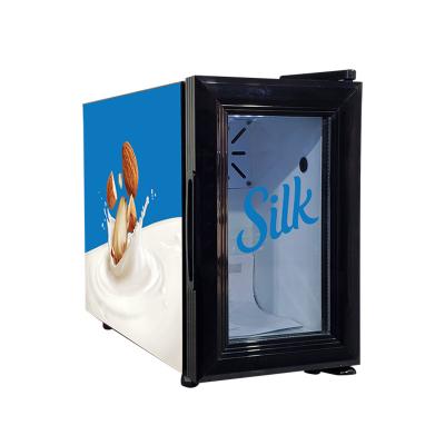 China 8L Single-temperature Hotel Coffee Milk Drink Mini Cooler Refrigerator with Transparent Door for sale