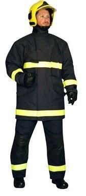 China Dupont Nomex Fireman Turnout Gear / Black Fireman Bunker Gear for sale