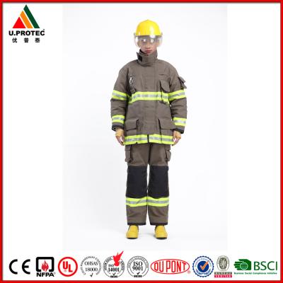 China La lucha contra el fuego de la ropa de la prueba de fuego uniforma EN469 resistente e impermeable estático NFPA1971 en venta