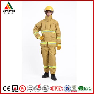 China Bombero del aislamiento de calor uniforme/traje contraincendios del fuego antiestático e impermeable en venta