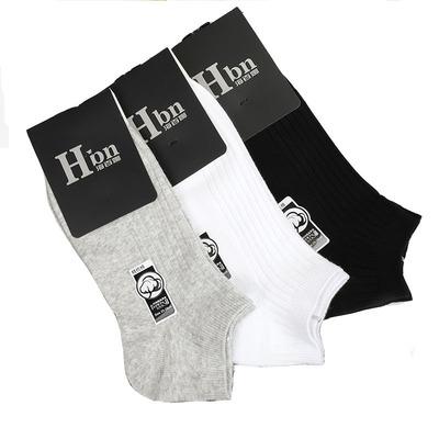 China Antibacterial Wholesale Cotton Socks Mens Short Socks Solid Color Double Needle Socks for sale