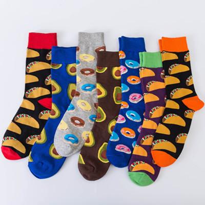 China Wholesale Fashion Tube Colorful Casual Cotton Breathable Socks Food Series Comfortable Cartoon Warm Socks for sale