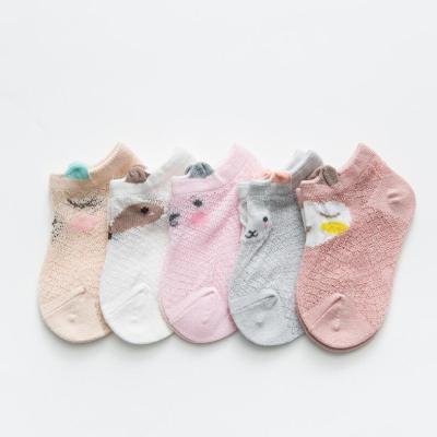 China Baby Breathable Summer Lightly Bumps Animal Boys Mesh Breathable Baby Socks Girls Cartoon Cute Newborn Ankle Socks for sale