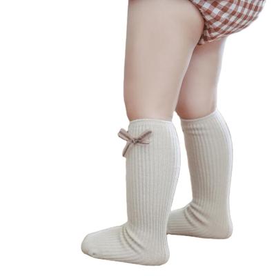 China Breathable Cute Newborn Cute Baby Girls Knee High Knee High Socks Cotton Toddler Kids Toddlers Knitted Socks for sale