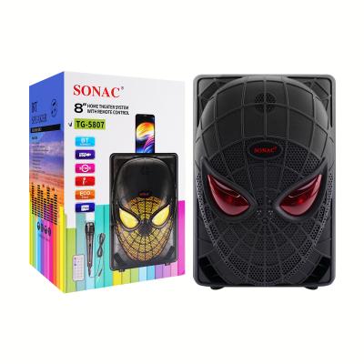 China Hot selling colorful LED light SONAC TG-5807 portable speaker karaoke wireless speaker with low price for sale