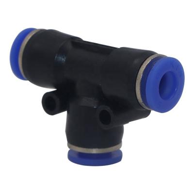 China ZM 1183 Plastic Tee One Touch Pneumatic Fittings T Type Plastic Air Link Pneumatic PE Connector Plastic Fittings for sale