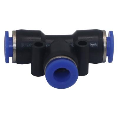 China ZM 1183 Plastic Fittings PE Pneumatic Water Pipes Pipe Connectors 6MM Tee Air Pipes Plastic Quick Couplings for sale