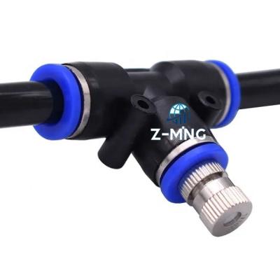 China 304 Stainless Steel ZM Low Pressure Anti-Drip Mist Nozzle With Filter Push Lock Fog Lance With Tee Connector for sale