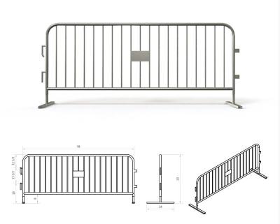 China Flat Australian Standard Crowd Control Barriers Hot Dipped Galvanized Crowd Control Barrier for sale