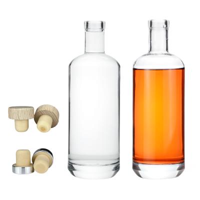 China Custom Wine Shape 500Ml 700Ml 750Ml Glass Bottle Rum Glass Fruit Wine Bottle for sale