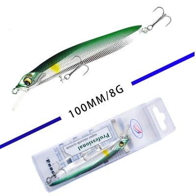 China 8g/10cm Minnow Artificial ABS Plastic Hard Bait Wobbler With 3D Hook Eyes Bionic Lure FS852 Outdoor Bait Swimbait Fishing for sale