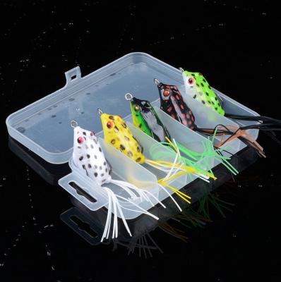 China 5Pcs/Lot 4.2cm/5.8g Soft Thunder Frog Bait Silicone Rubber Artificial Toad Isca PESCA Lure For Winter Black Fish FS627 for sale