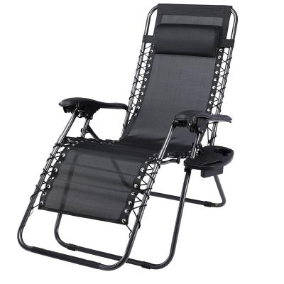 China Patio Chair, Modern Weightless Extended Lounger w/Pillow & Cup Holder Tray Support 350 lbs for sale