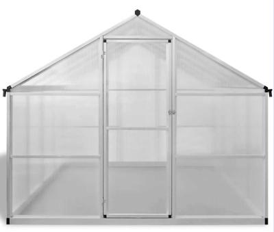 China Easily Assembled Aluminum Garden Greenhouse 7 Rooms With Rustproof Windows And Roof Steel Base Ventilation for sale