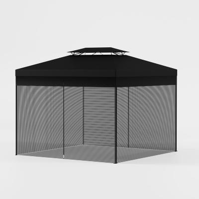 China Folded Mosquito Net for 3x3m Gazebo, 2 Side Panels, with Zipper Storage Tape, 12m XL Mosquito Net, Black White for sale