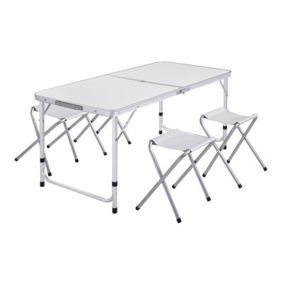 China Portable Outdoor Portable Folding Camping Aluminum Picnic Table Set With 4 Chairs for sale