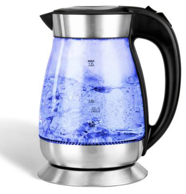 China Promotional 1.7L Boil-Dry Pad for Tea&Coffee Cordless Glass Water Boiling Electric Kettle with LED Light, Auto Shut-Off, Boil-Dry Pad for sale