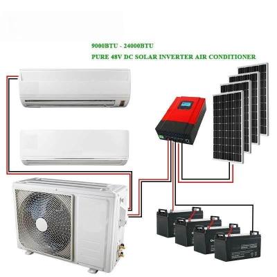 China Hotel 48V 100% dc solar ac air conditioner off grid solar only with batteries for sale