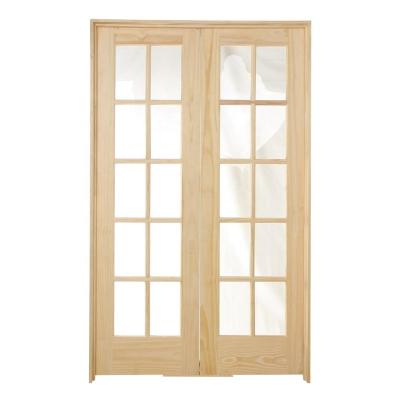 China Classic Style French Door Hotel Prices Modern Cheap Interior Wooden Door Bedroom Glass Wood Plated Shaker Door With Bevel Glass for sale