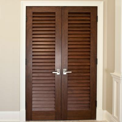 China Waterproof Folding Cabinet Door Ventilated Double Leaf Canopy Solid Wood Closet Doors for sale