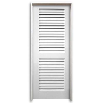 China Modern Manufactured Wood Plantation Canopy Door White Primed Louvered Solid Slab Interior Canopy Door With Ventilation for sale