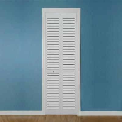 China Waterproof Hospital Two Panel Louvered Doors Prices Modern Design Cheap PVC Wooden Bathroom Door for sale