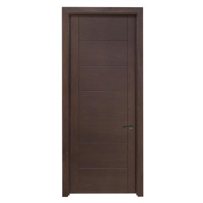 China Modern Design Modern Walnut Veneer Color Stained Flush Door With Groove for sale