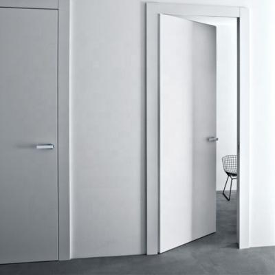 China Modern White Wood Entrance Door White Interior Wooden Flush Doors With Metal Strip for sale