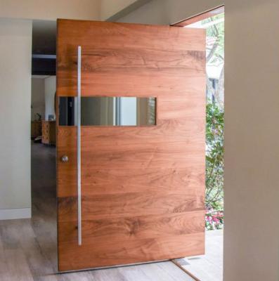 China Modern Front Entry Sapele Solid Wood Glass Panels Pivot Door With Sidelight for sale