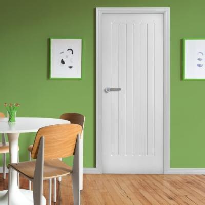 China Traditional Economical White Primer Wooden MDF Molded Door for sale